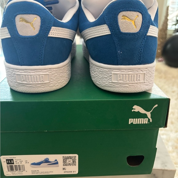 Puma Men’s Vibrant Blue Suede XL Athletic Shoes - Picture 4 of 7